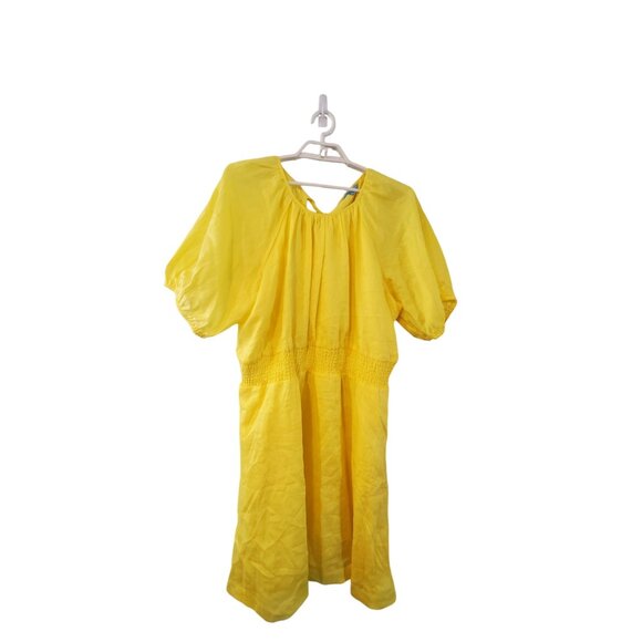 Draper James RSVP dress womens 2X bright yellow linen tencel blend smock… - Picture 1 of 6